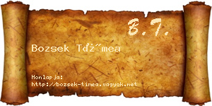 Bozsek Tímea névjegykártya