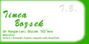 timea bozsek business card